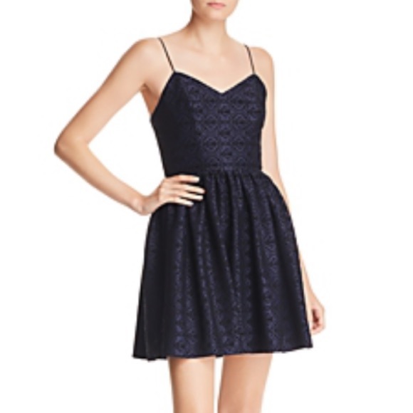 NWT Aqua Flocked Damask Print Dress size L - Picture 2 of 5